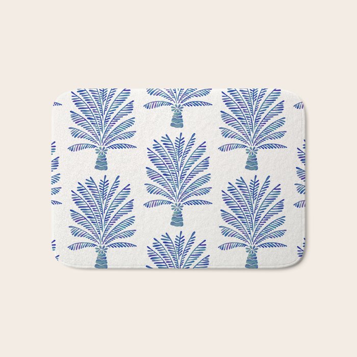 Palm Tree - Navy Palette Bath Mat Gallery Image 1