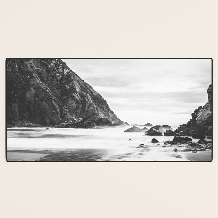 Big Sur Black and White Desk Mat Gallery Image 3
