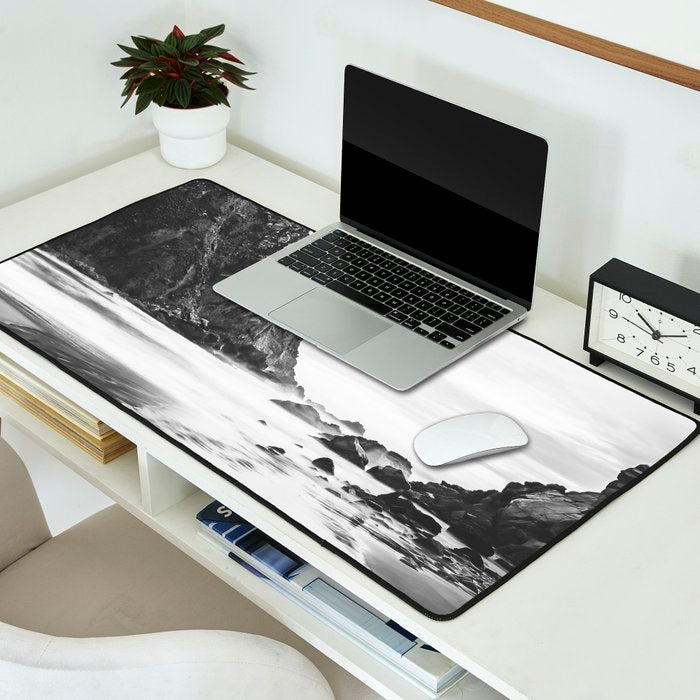 Big Sur Black and White Desk Mat Gallery Image 2