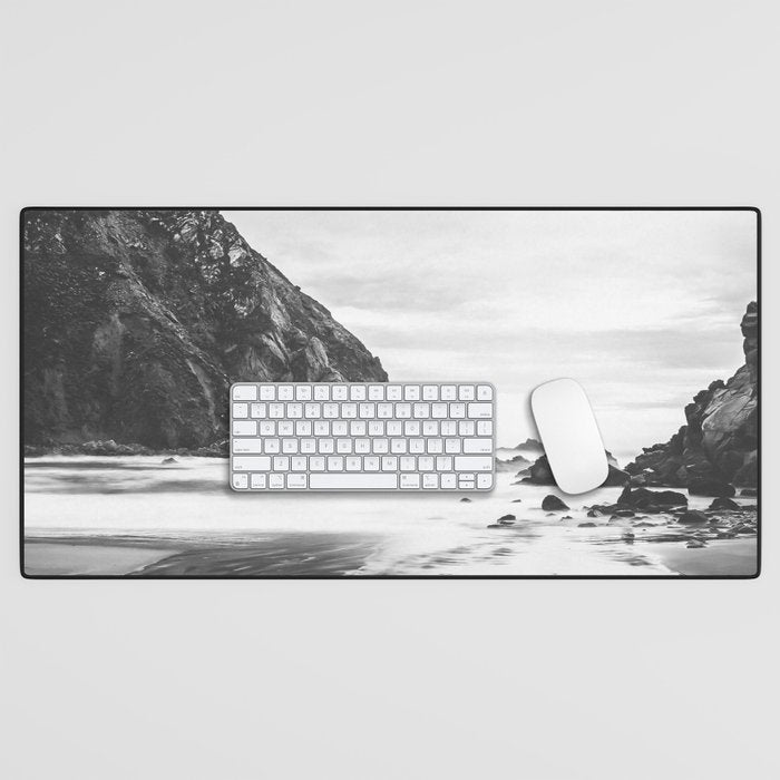 Big Sur Black and White Desk Mat Gallery Image 1