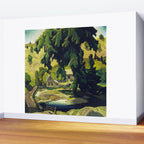 Farm Haliburton oil on hardboard 1940 Franklin Carmichael Canadian artist Art Nouveau Post-Impressio Wall Mural Gallery Image 2