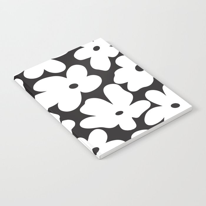 Black & White Flower - 70's White Daisies Notebook Gallery Image 2