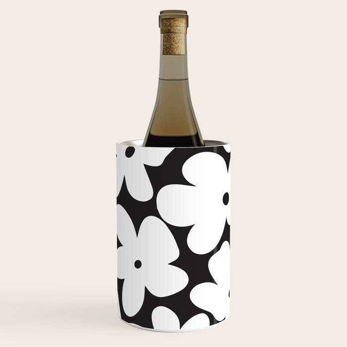 Black & White Flower - 70's White Daisies Wine Chiller Gallery Image 1