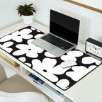 Black & White Flower - 70's White Daisies Desk Mat Gallery Image 2