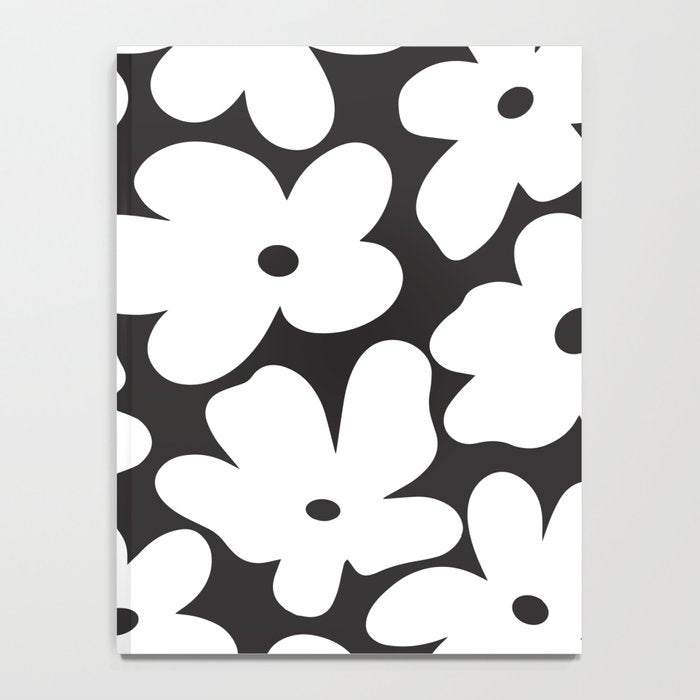 Black & White Flower - 70's White Daisies Notebook Gallery Image 4
