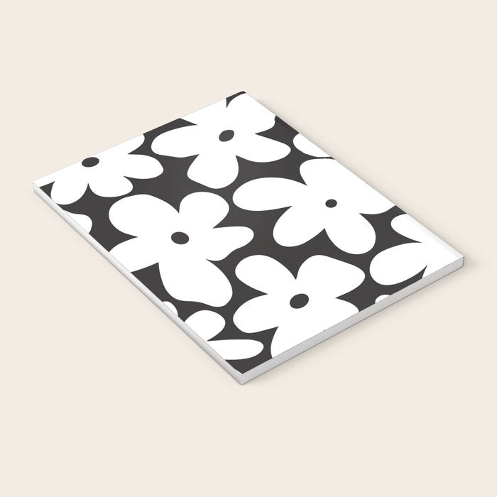 Black & White Flower - 70's White Daisies Notebook Gallery Image 3
