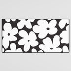 Black & White Flower - 70's White Daisies Desk Mat Gallery Image 3