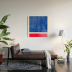 Rothko Abstract Mid Century Modern Minimalist Colorful Simple Nautical Red Blue Wood Wall Art Gallery Image 2