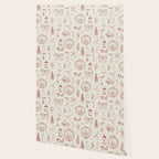 Christmas Toile // Vintage Red Wallpaper Gallery Image 2