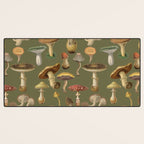 Forest Mushroom Goblincore Aesthetic Pattern - Lichen Green  Desk Mat Gallery Image 3