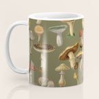 Forest Mushroom Goblincore Aesthetic Pattern - Lichen Green  Coffee Mug Gallery Image 3