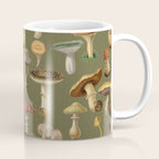Forest Mushroom Goblincore Aesthetic Pattern - Lichen Green  Coffee Mug Gallery Image 1