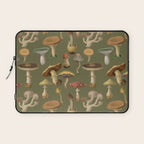Forest Mushroom Goblincore Aesthetic Pattern - Lichen Green  Laptop Sleeve Gallery Image 1