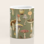 Forest Mushroom Goblincore Aesthetic Pattern - Lichen Green  Coffee Mug Gallery Image 4