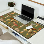 Forest Mushroom Goblincore Aesthetic Pattern - Lichen Green  Desk Mat Gallery Image 2