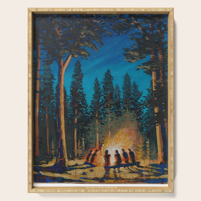 campfire gathering Serving Tray Gallery Image 1