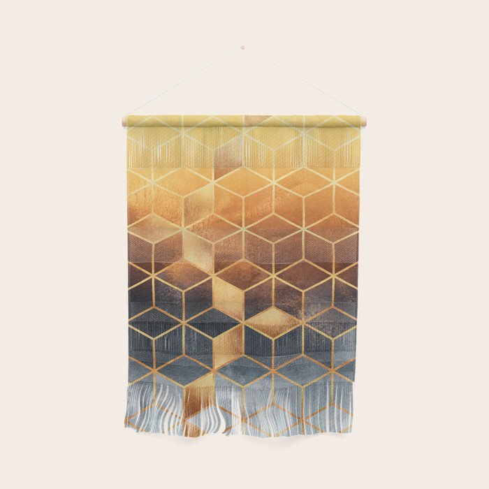 Golden Gradient Cubes Wall Hanging Gallery Image 1