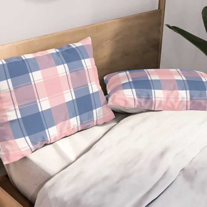 Soft Tones Grid Fusion Pillow Sham Gallery Image 2