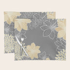 Yellow and Grey Floral Placemat Gallery Image 1