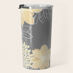 Yellow and Grey Floral Travel Mug Gallery Image 3