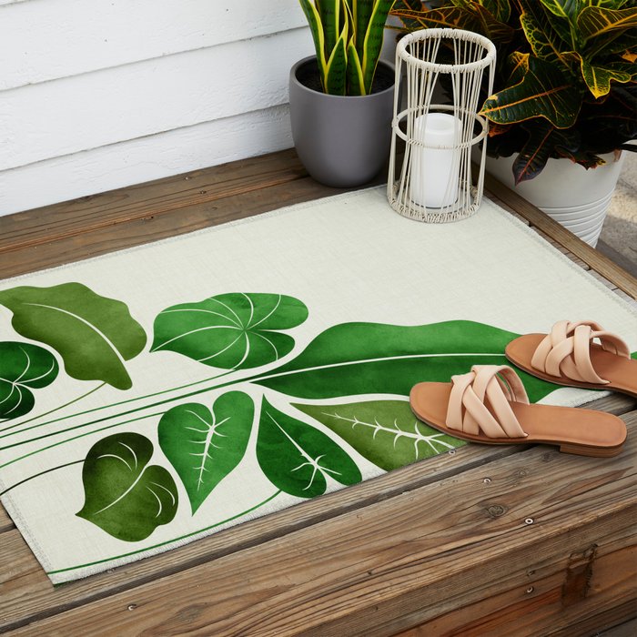 Cacophony Plant Illustration Outdoor Rug Gallery Image 2