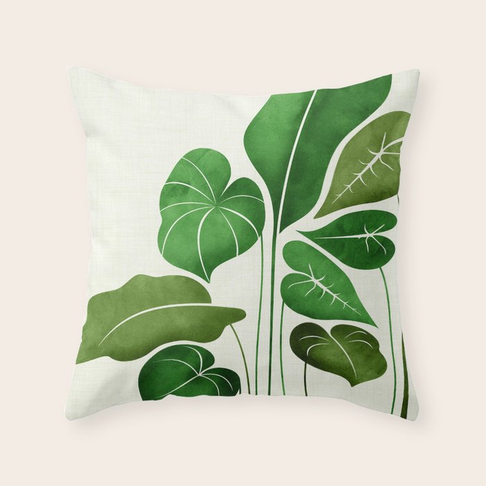 Cacophony Plant Illustration Throw Pillow Gallery Image 6
