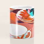 Tea Party, Teacups Floral Whimsical Eclectic Maximalist Illustration, Boho Coffee Food Painting Coffee Mug Gallery Image 4