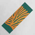 Pine Green & Tangerine: Matisse Paper Cutouts 01 Yoga Mat Gallery Image 1