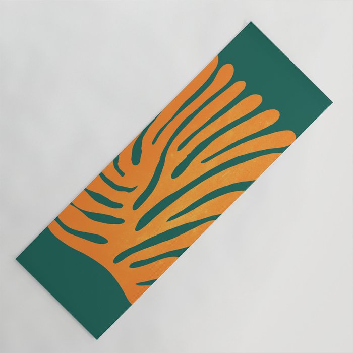 Pine Green & Tangerine: Matisse Paper Cutouts 01 Yoga Mat Gallery Image 1