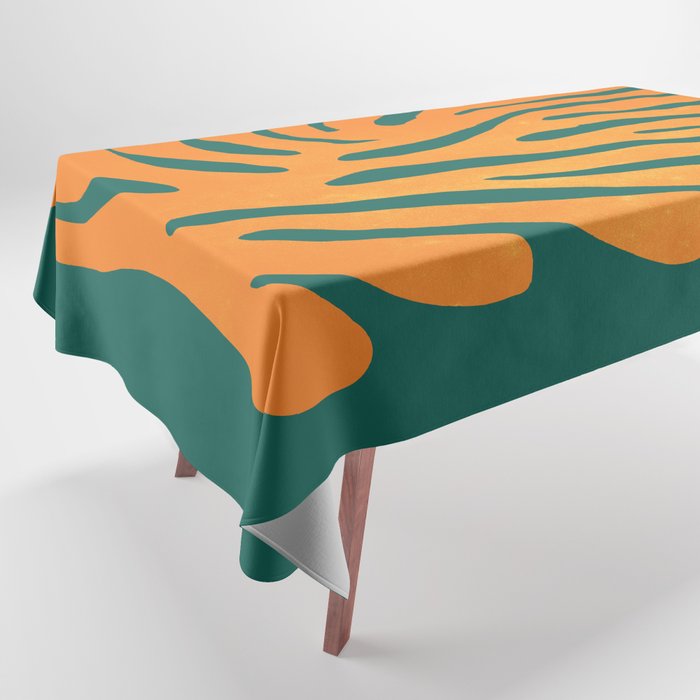 Pine Green & Tangerine: Matisse Paper Cutouts 01 Tablecloth Gallery Image 1