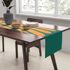 Pine Green & Tangerine: Matisse Paper Cutouts 01 Table Runner Gallery Image 2