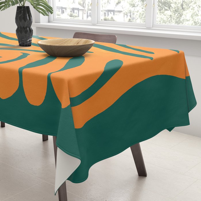 Pine Green & Tangerine: Matisse Paper Cutouts 01 Tablecloth Gallery Image 3
