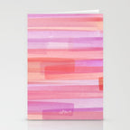 Abstract Watercolor Waves in Pink Sunset Stationery Card Gallery Image 2