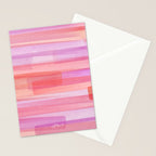 Abstract Watercolor Waves in Pink Sunset Stationery Card Gallery Image 2