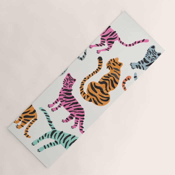 Tiger Collection - Pink & Blue Palette Yoga Mat Gallery Image 1