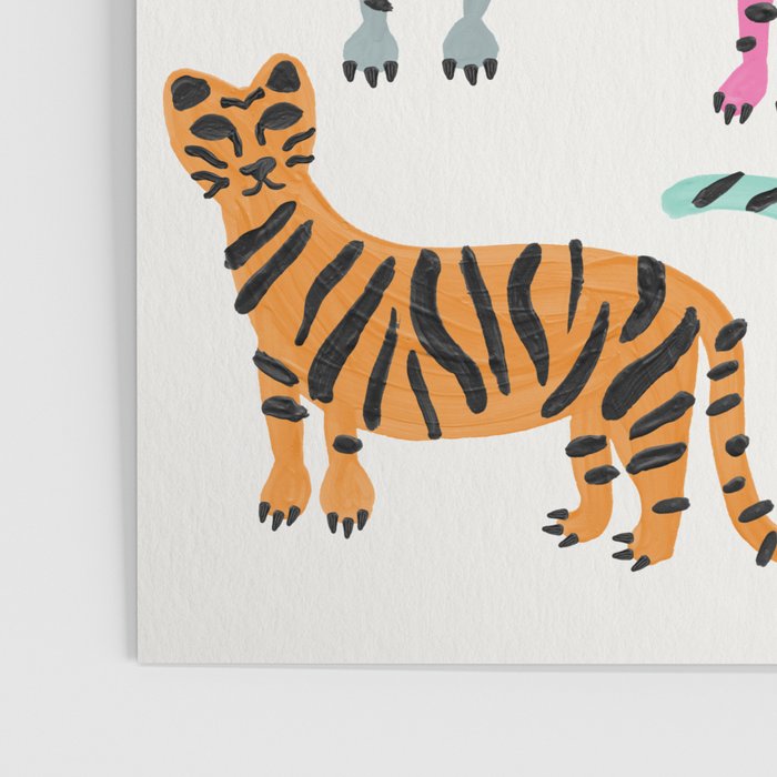 Tiger Collection - Pink & Blue Palette Poster Gallery Image 3