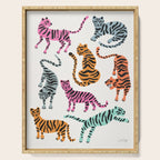 Tiger Collection - Pink & Blue Palette Serving Tray Gallery Image 1