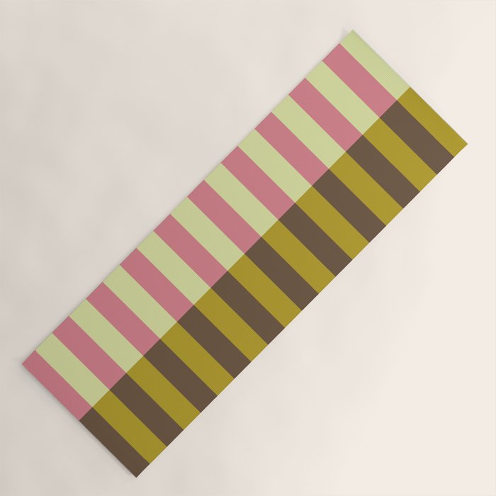 Retro Candy Stripe Pattern Yoga Mat Gallery Image 1