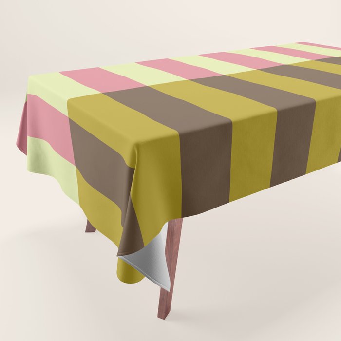 Retro Candy Stripe Pattern Tablecloth Gallery Image 1