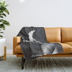 These Boots - Noir II F / Black & White Throw Blanket Gallery Image 1