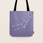Virgo Zodiac Star Constellation Line Art Lavender Purple Tote Bag Gallery Image 1