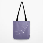 Virgo Zodiac Star Constellation Line Art Lavender Purple Tote Bag Gallery Image 2