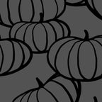 Retro Line-art Pumpkin Fall Pattern - black on grey Coffee Mug Gallery Image 2