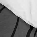 Retro Line-art Pumpkin Fall Pattern - black on grey Comforter Gallery Image 4