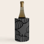 Retro Line-art Pumpkin Fall Pattern - black on grey Wine Chiller Gallery Image 2