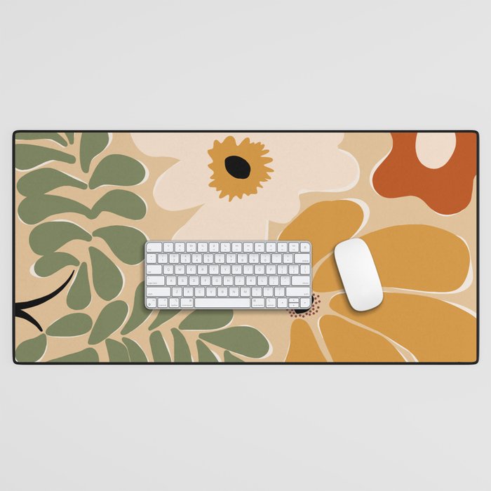 columbian old retro floral art print  Desk Mat Gallery Image 1