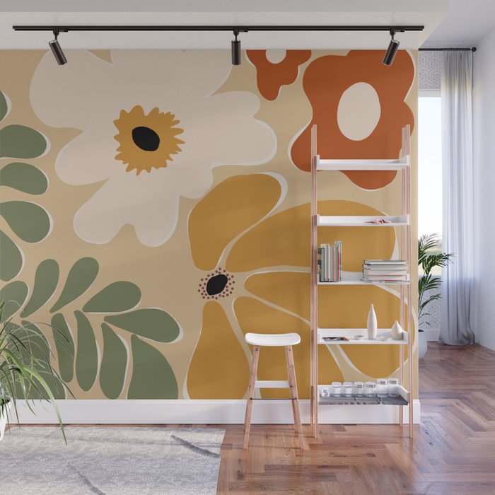columbian old retro floral art print  Wall Mural Gallery Image 1