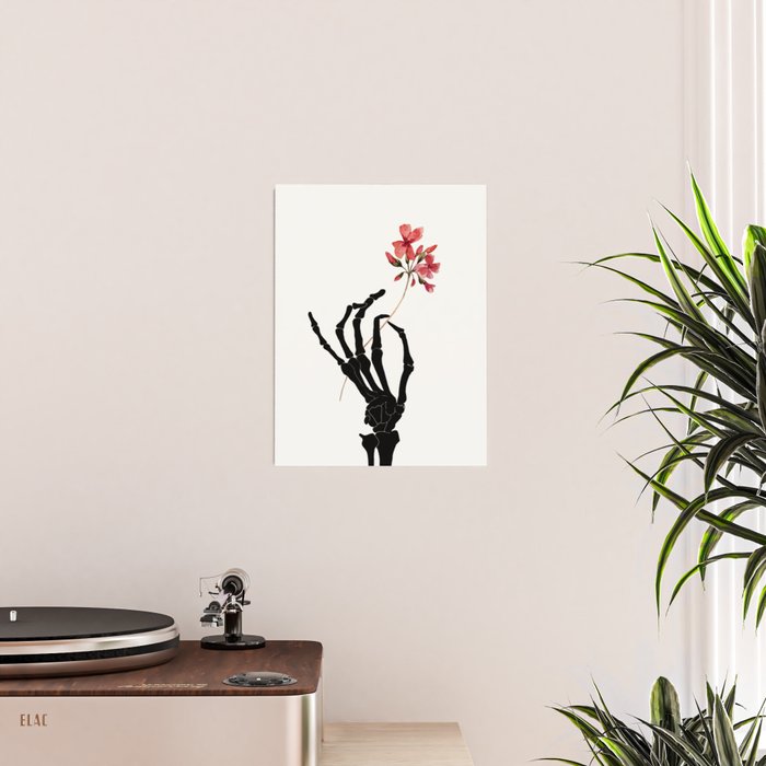 Skeleton Hand with Flower Poster Gallery Image 2