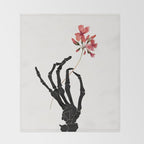 Skeleton Hand with Flower Throw Blanket Gallery Image 2