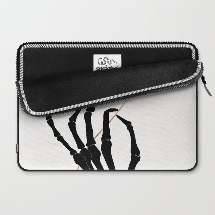 Skeleton Hand with Flower Laptop Sleeve Gallery Image 2
